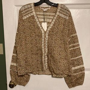 NWT Veronica Beard Leanna Top Stone Multi Size 14